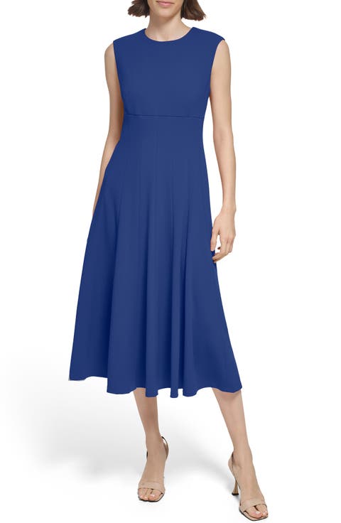 Scuba Crepe Fit & Flare Dress