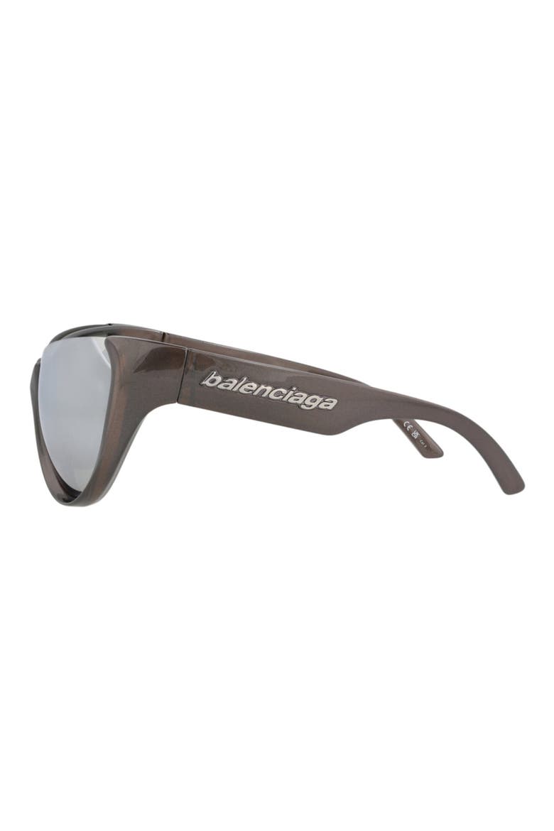 65mm Geometric Sunglasses, Alternate, color, DARK GREY/SILVER