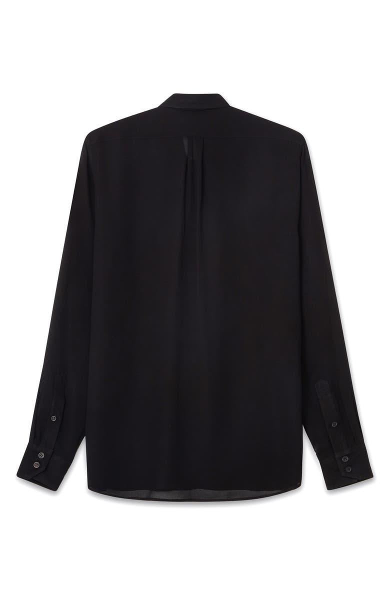BLK DNM Ruffle Front Button-Up Shirt, Alternate, color, Black
