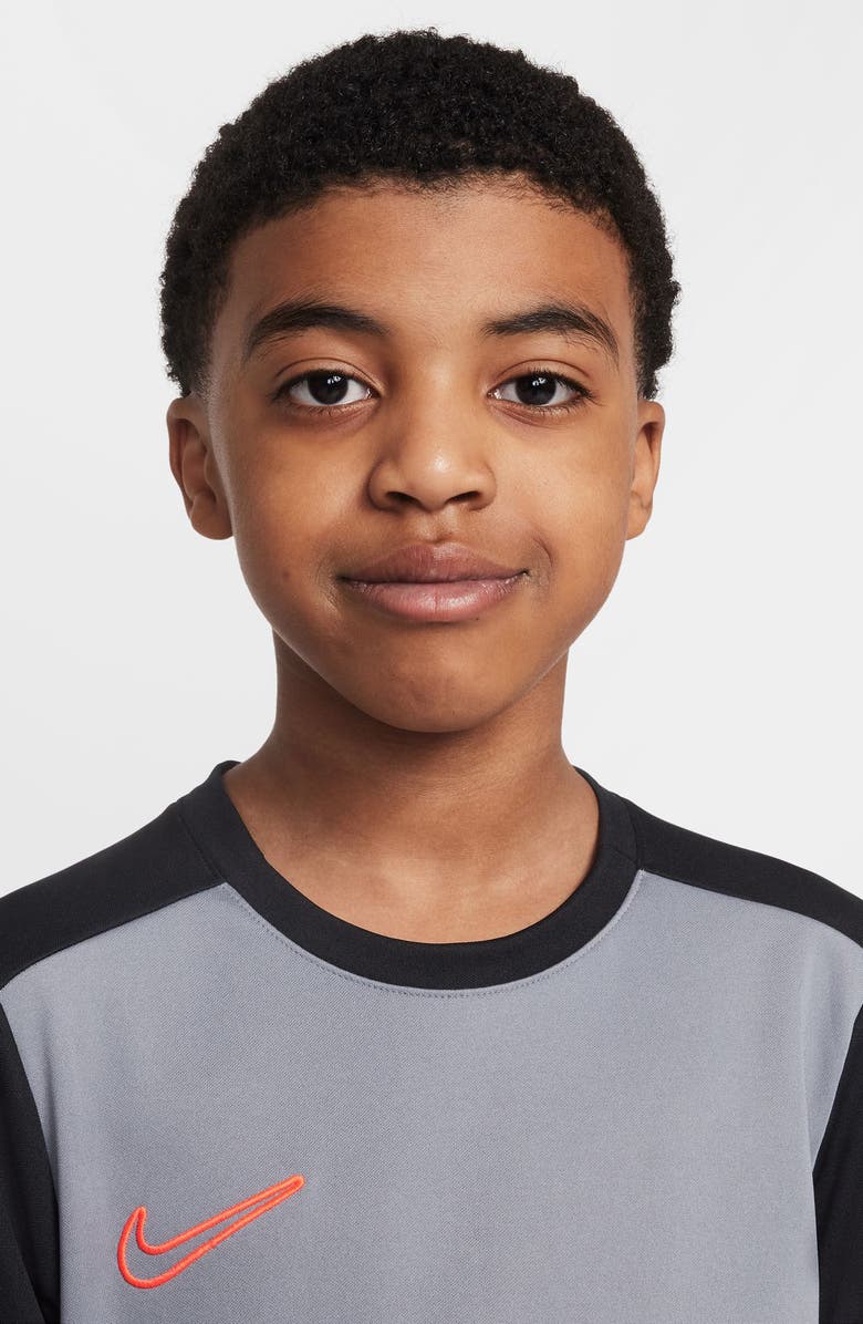 Nike Kids' Dri-FIT Academy Soccer T-Shirt, Alternate, color, Cool Grey/ Black/ Crimson