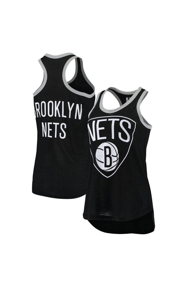 G-III 4HER BY CARL BANKS Women's G-III 4Her by Carl Banks Black Brooklyn Nets Showdown Burnout Tank Top, Main, color, 