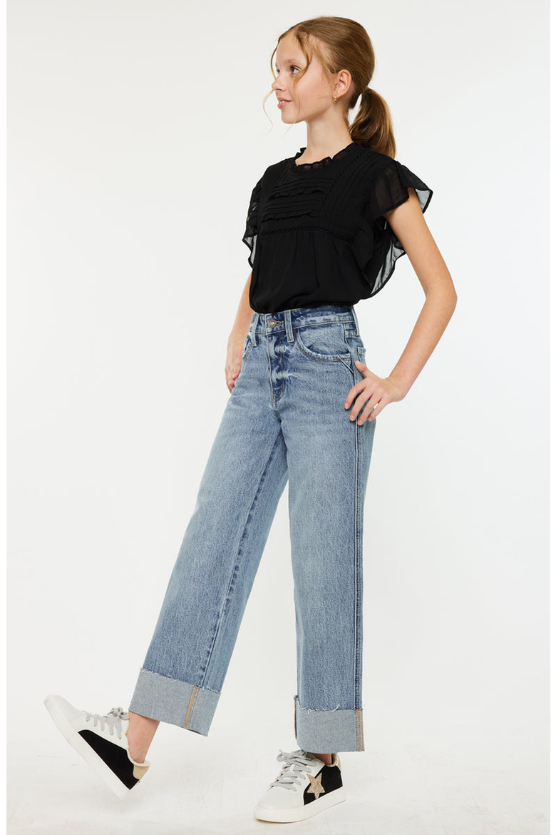 Danielle High Rise Cropped Wide Leg Jeans, Alternate, color, Medium Wash