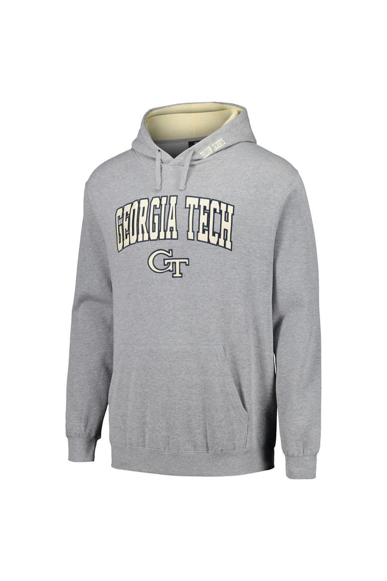 Men's Colosseum Heathered Gray Georgia Tech Yellow Jackets Arch & Logo 3.0 Pullover Hoodie, Alternate, color, Heather Gray