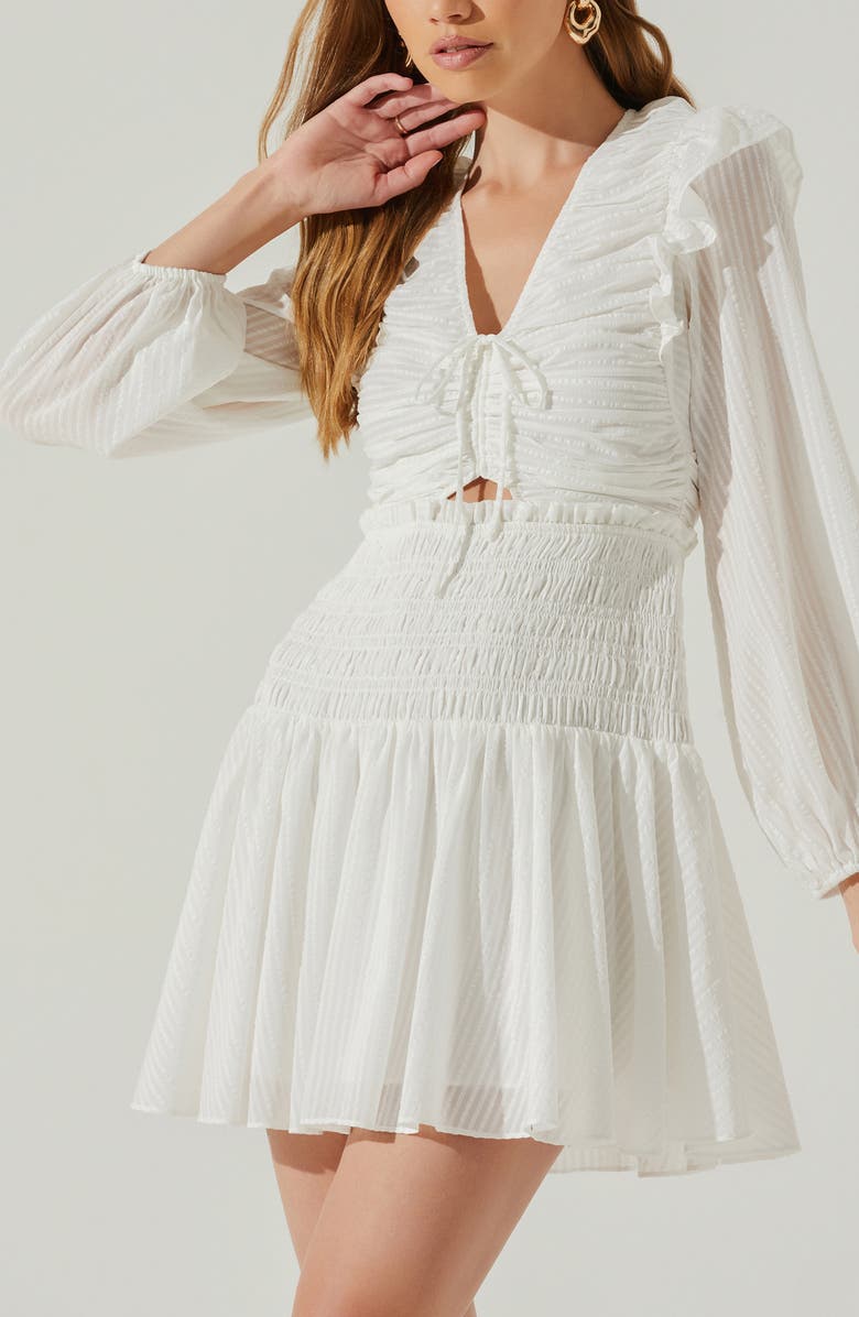 ASTR the Label Tayah Smocked Long Sleeve Minidress, Alternate, color, 