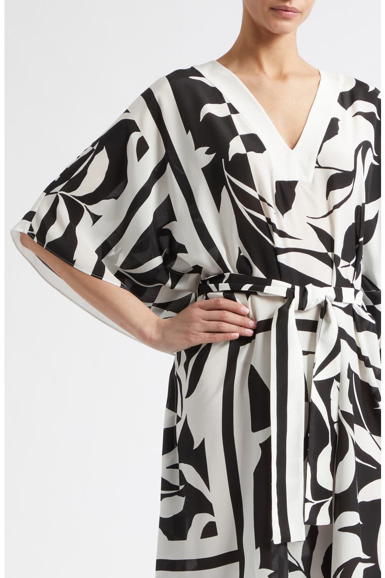 Lancia Print Silk Dress, Alternate, color, BLACK