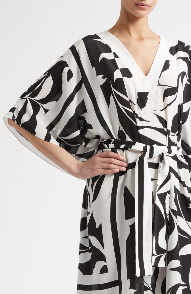 Max Mara Lancia Print Silk Dress, Alternate, color, Black