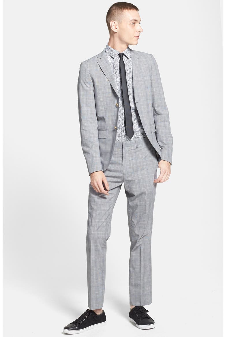 Slim Woven Tie, Alternate, color, BLACK