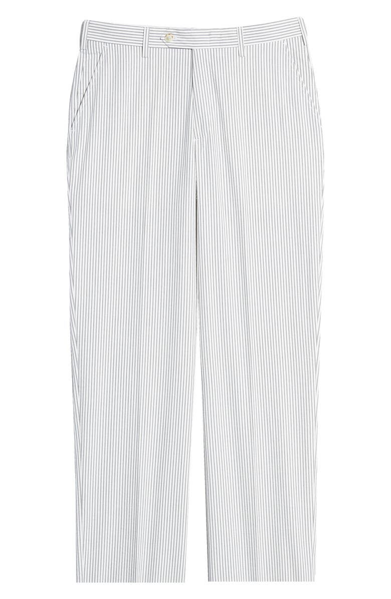 Berle Flat Front Seersucker Pants, Alternate, color, Grey