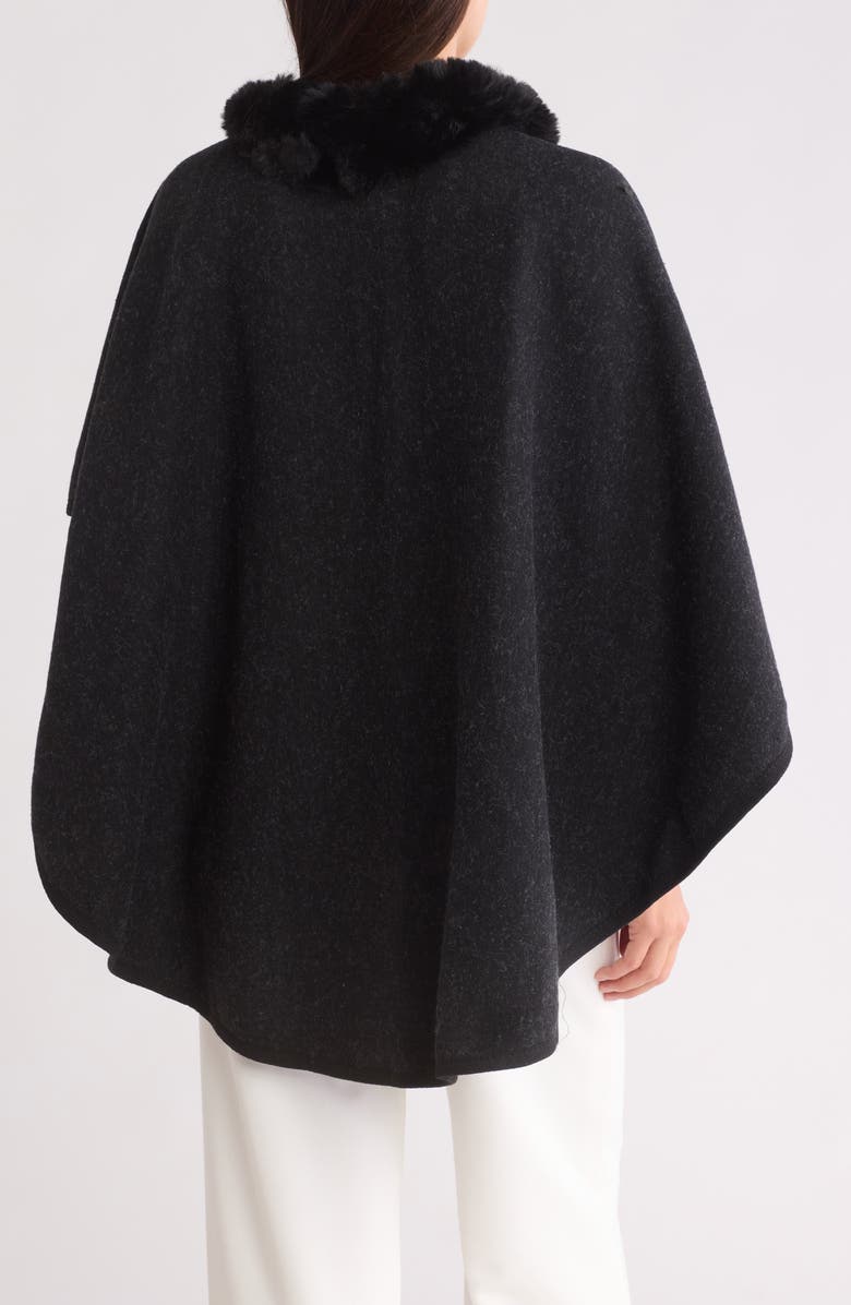 Nanette Lepore Faux Fur Trimmed Poncho, Alternate, color, 