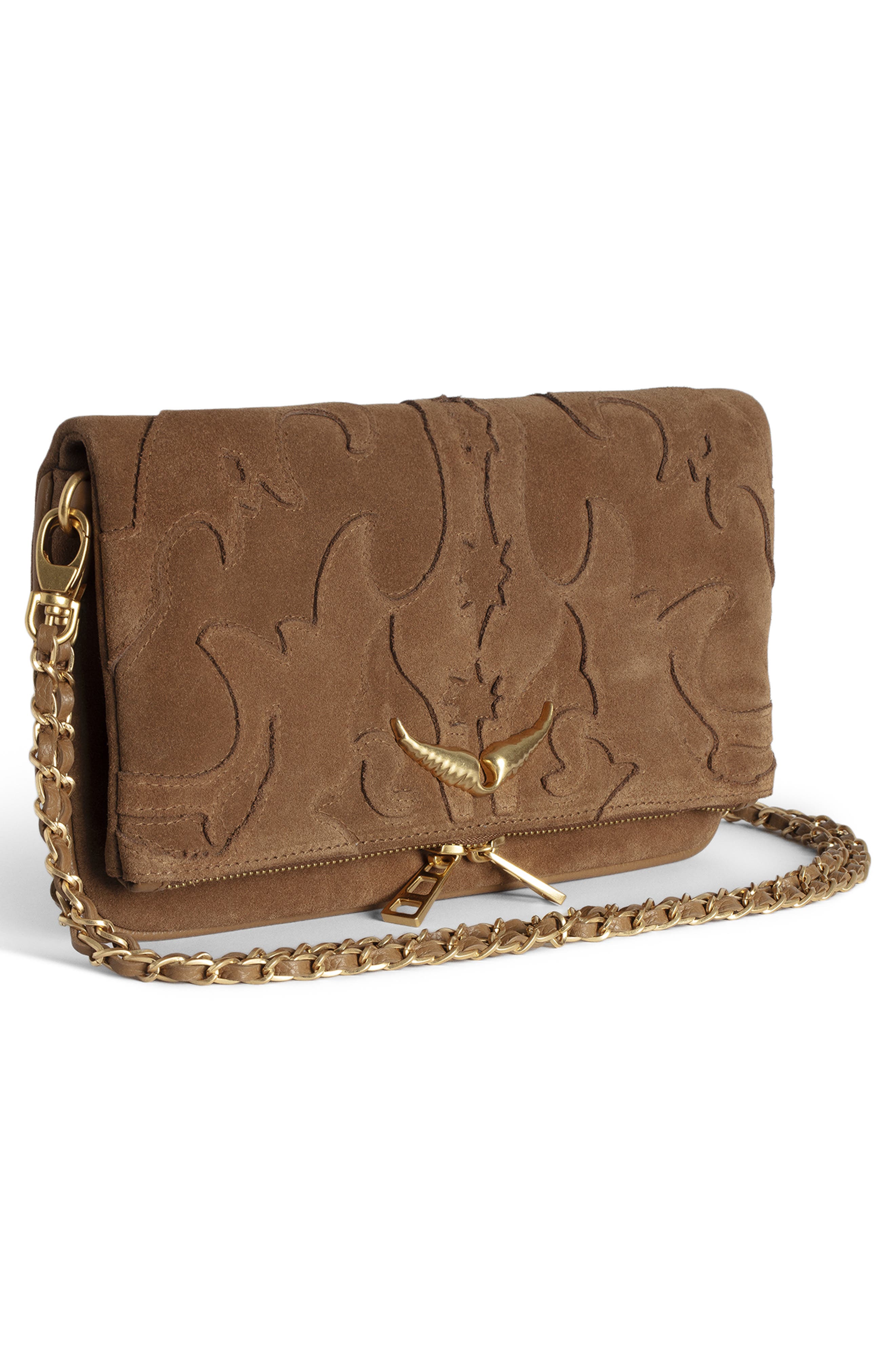 Zadig 
Voltaire Rock Western Suede Crossbody Bag, Alternate, color, 