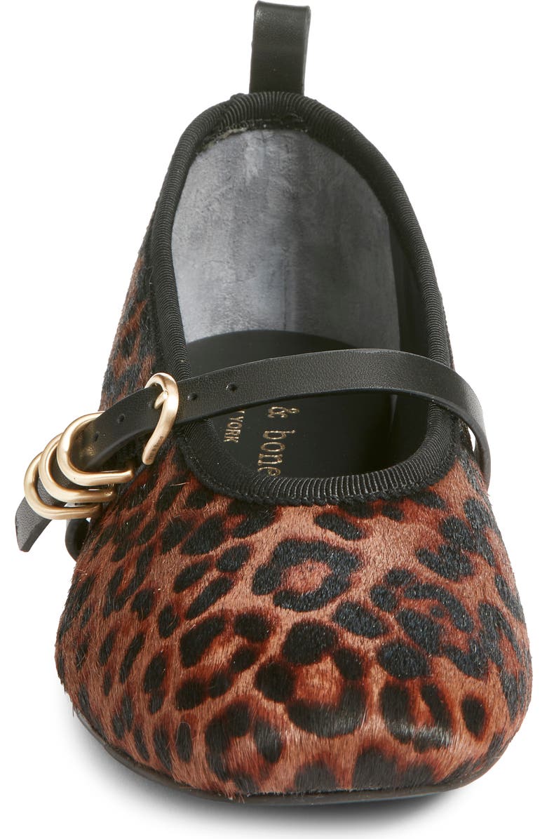 rag & bone Spire Genuine Calf Hair Mary Jane Flat, Alternate, color, Leopard