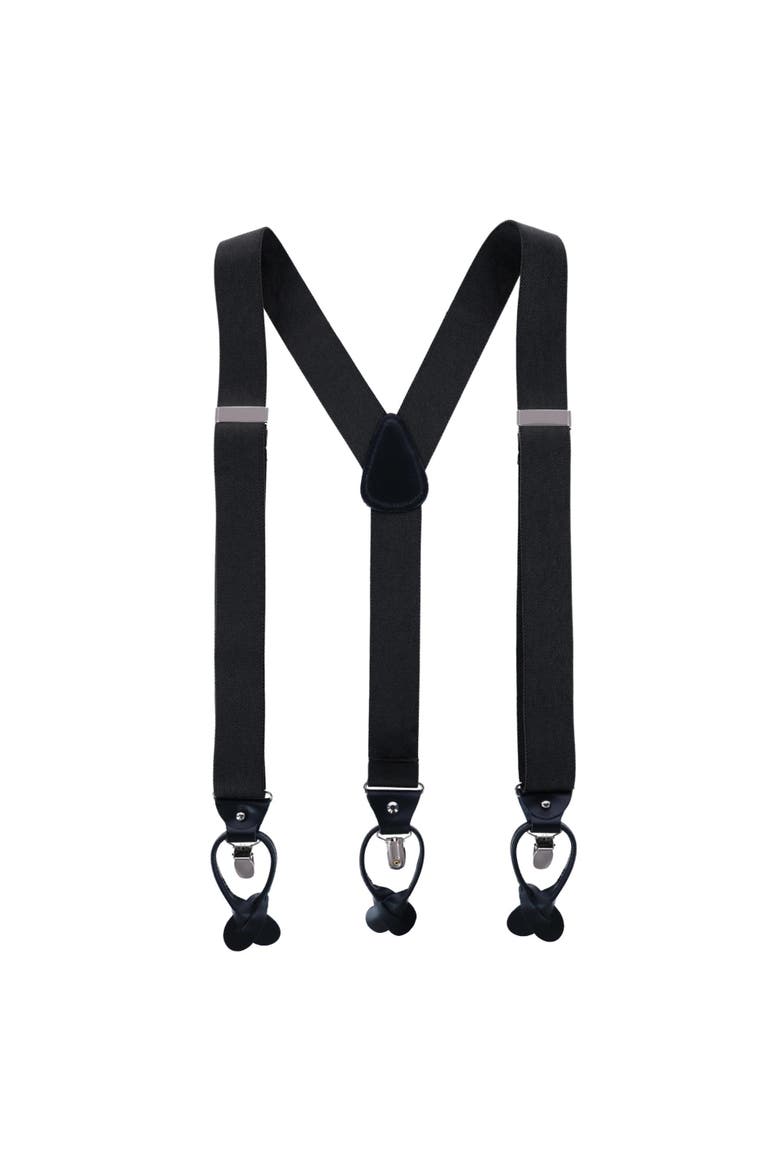 Men's Classic Stretch 1 3/8 inch Convertible Suspenders, Main, color, Black