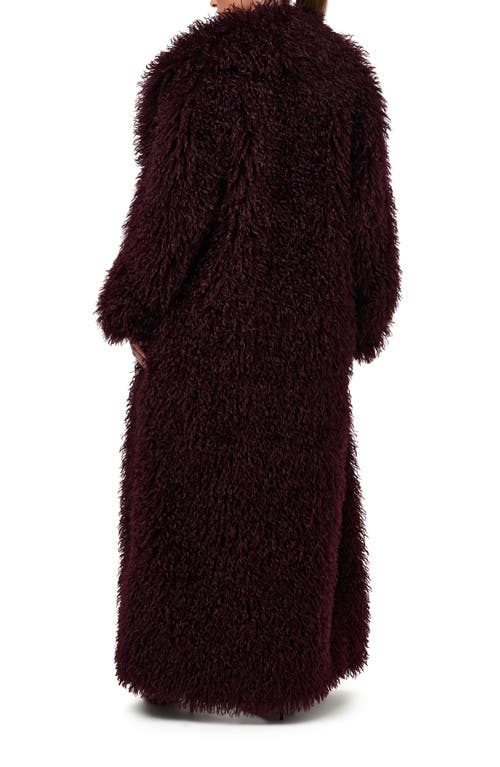 Naked Wardrobe Faux Shearling Coat In Brown