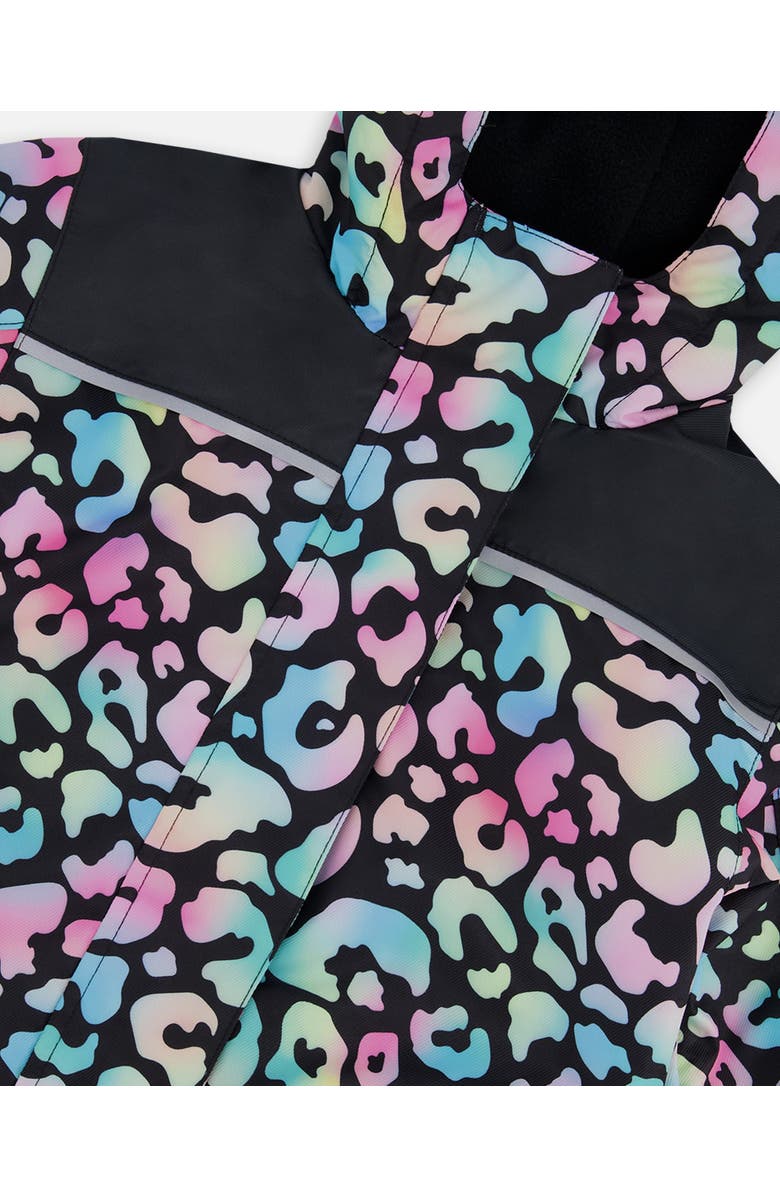 Deux par Deux Kids Mid-Season Animal One-Piece Outerwear, Alternate, color, Black Animal Print