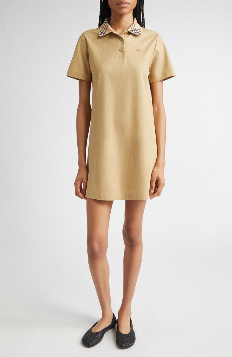Burberry Check Collar Polo Dress, Main, color, 