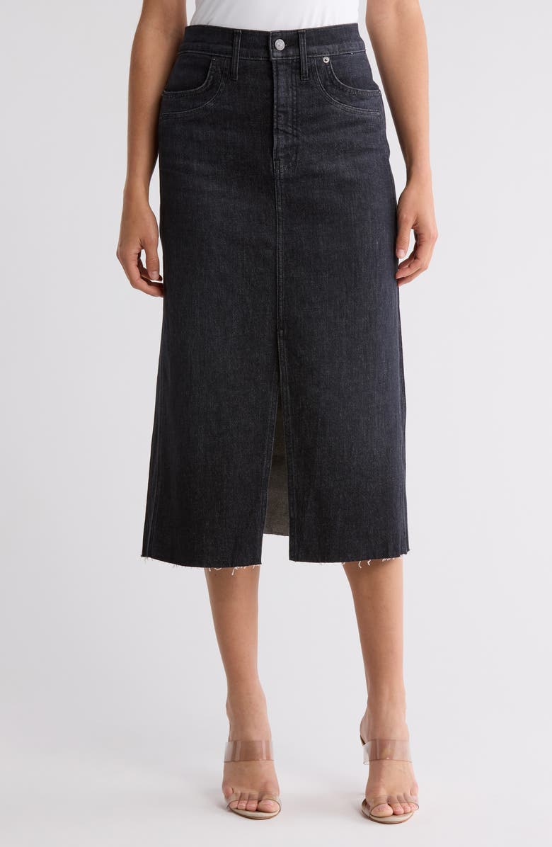 Veronica Beard Victoria Midi Denim Skirt, Main, color, 