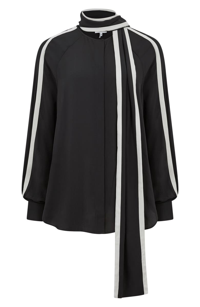 Reiss Drew Long Sleeve Blouse With Removable Neck Tie, Alternate, color,