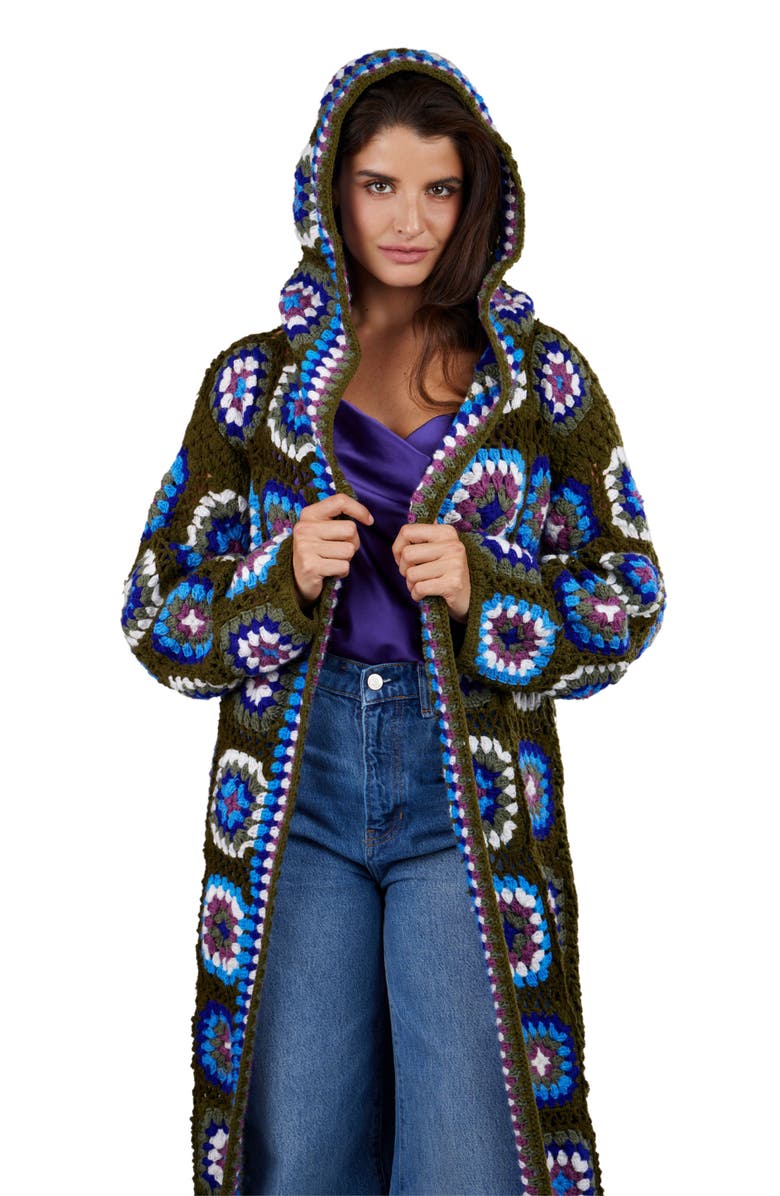 SAACHI Olive Long Sleeve Wool Sweater Dress, Alternate, color, Olive