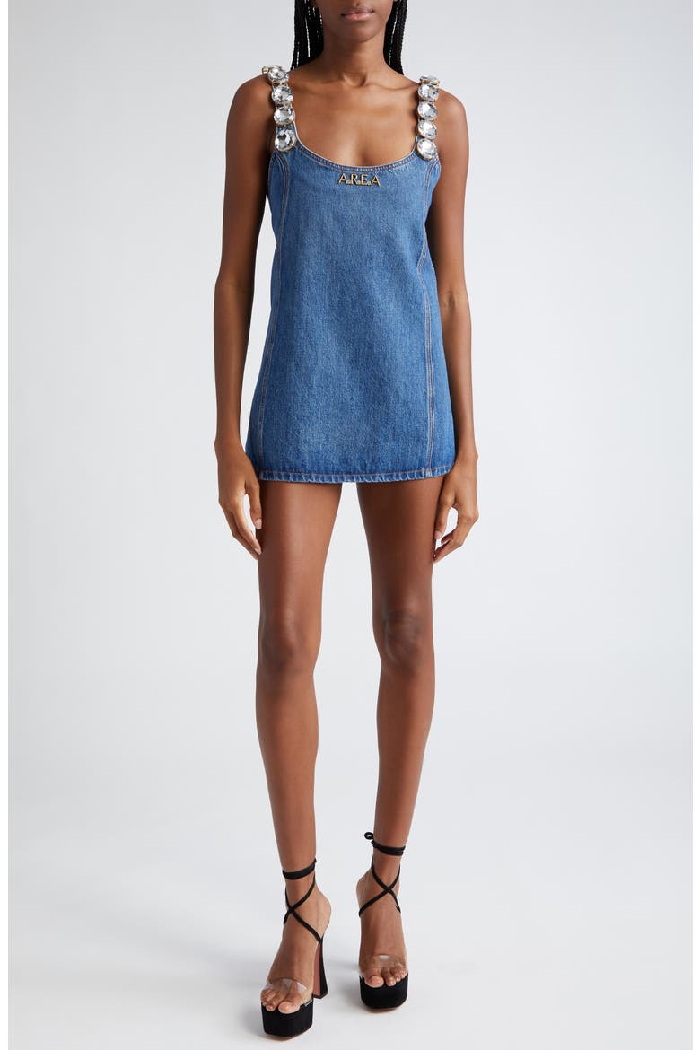Area Jumbo Crystal Denim Minidress (Women)