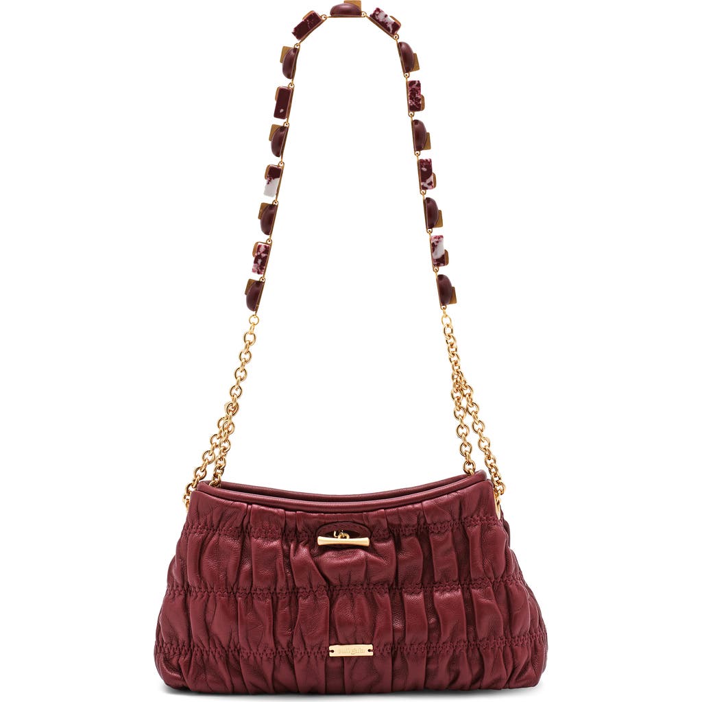 Cult Gaia Mini Kiraz Leather Clutch In Brown