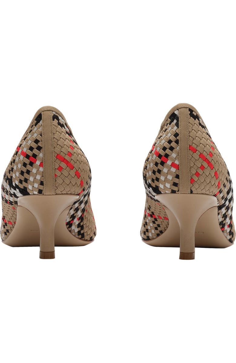 Burberry Check Dame Pumps, Alternate, color, Sand Beige