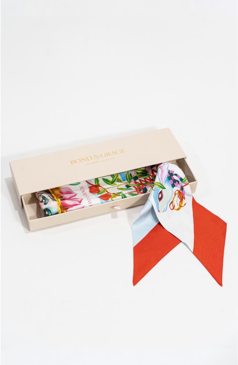 Bond & Grace Wanderer's Whim Silk Twilly Scarf, Alternate, color, Red