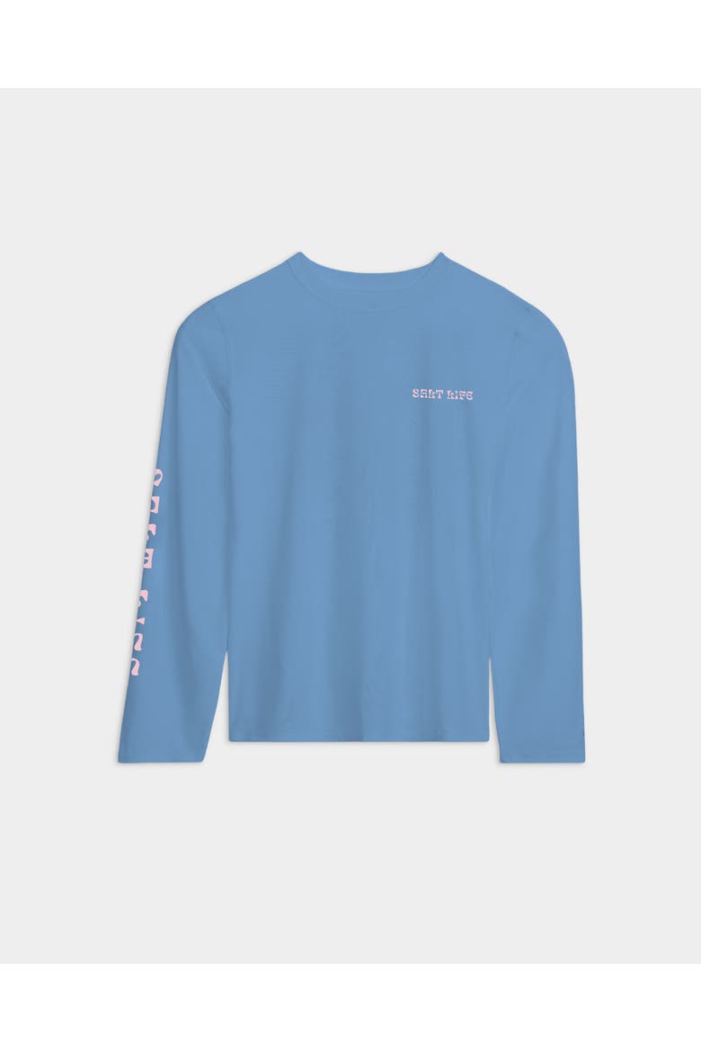 Salty Scenes SLX Performance Long Sleeve Shirt, Main, color, Harbor Blue Heather