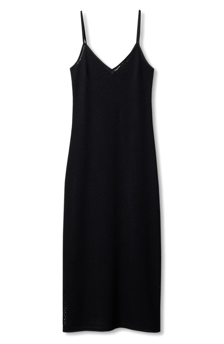 MANGO Sheer Openwork Knit Body-Con Dress, Alternate, color,