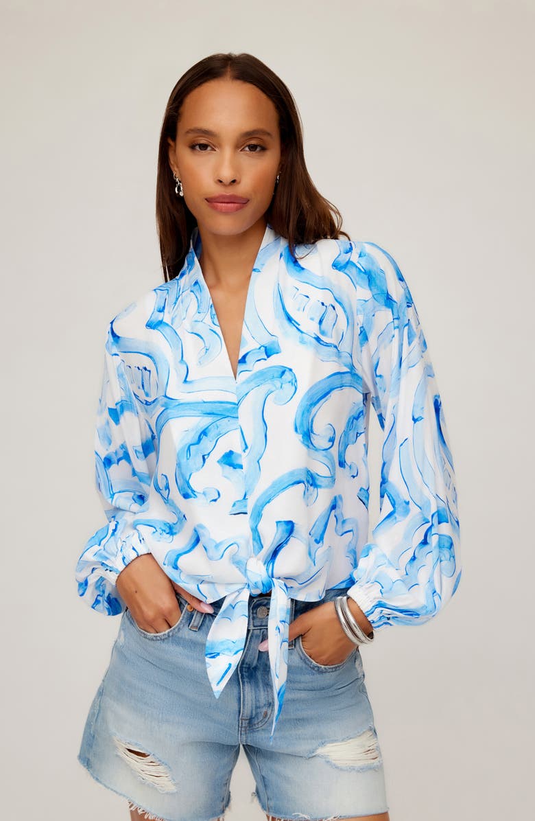 FIFTEEN TWENTY Scarlet Tie Front Top, Alternate, color, 