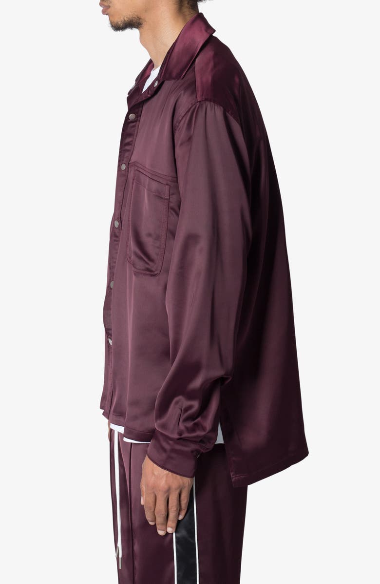 mnml Snap Front Satin Pajama Shirt, Alternate, color, 