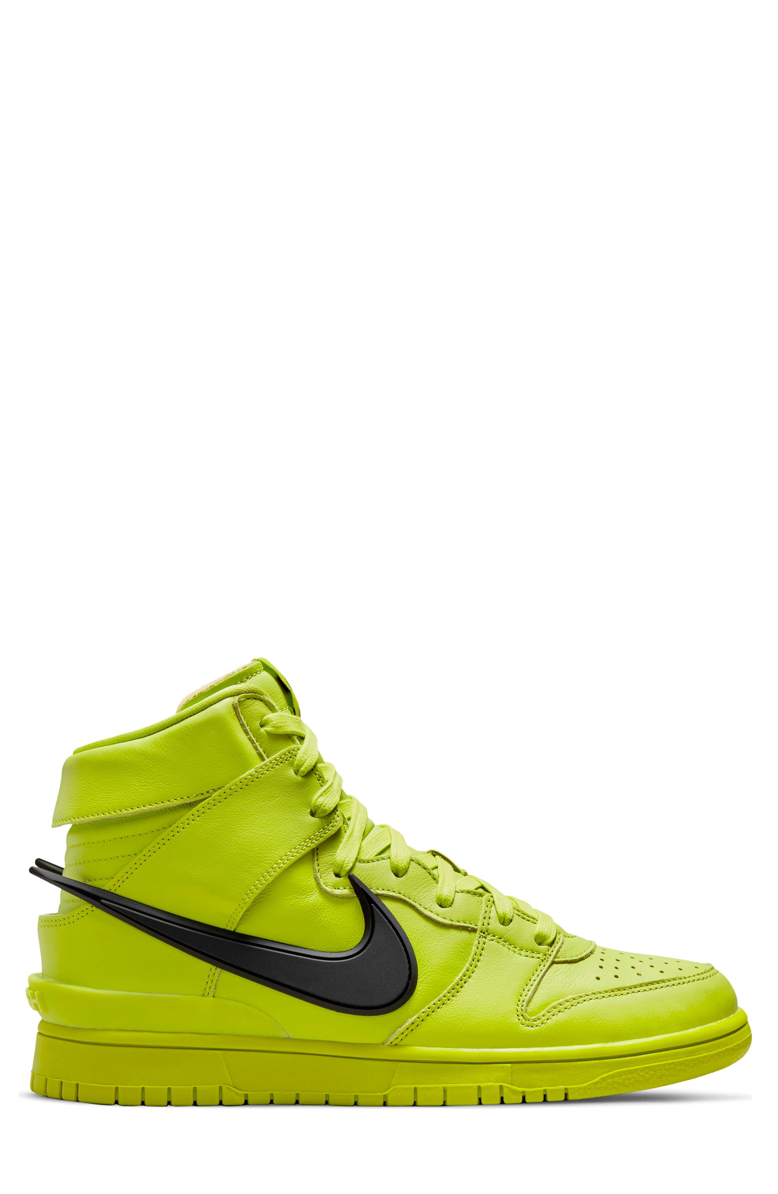 Nike x AMBUSH<sup>®</sup> Dunk High Flash Lime Basketball Sneaker, Alternate, color, 