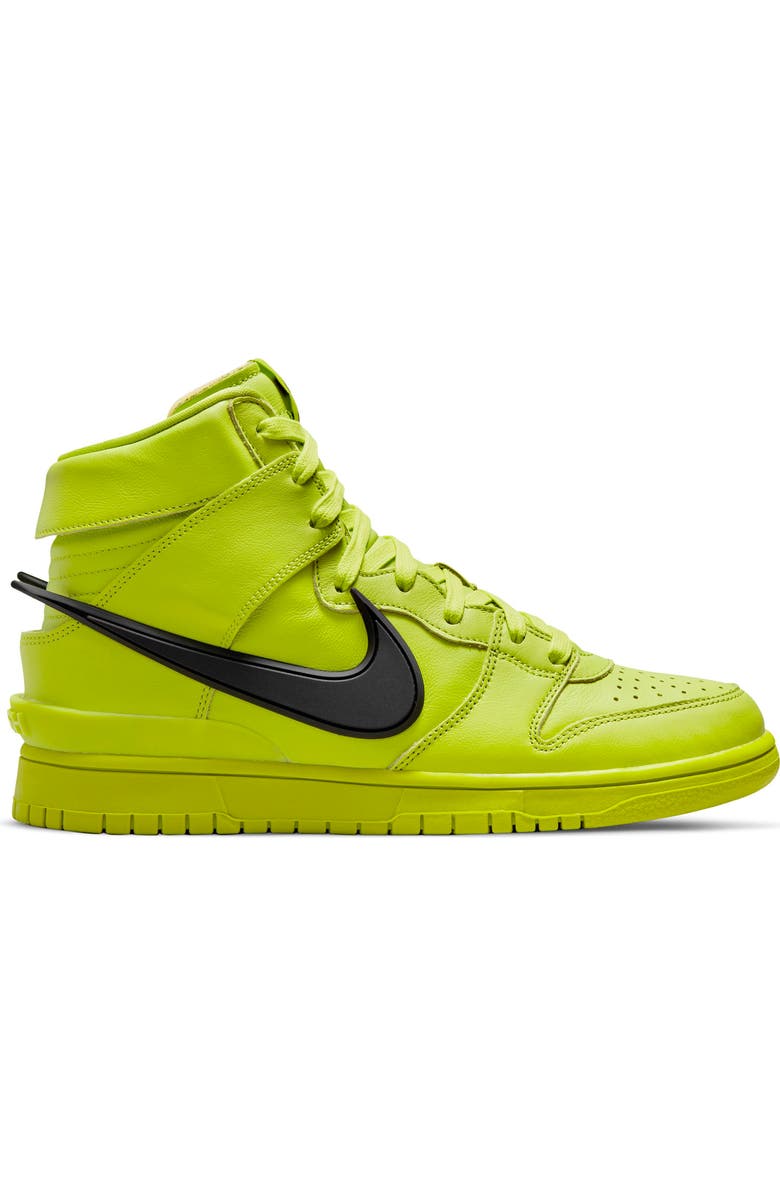 Nike x AMBUSH<sup>®</sup> Dunk High Flash Lime Basketball Sneaker, Alternate, color,