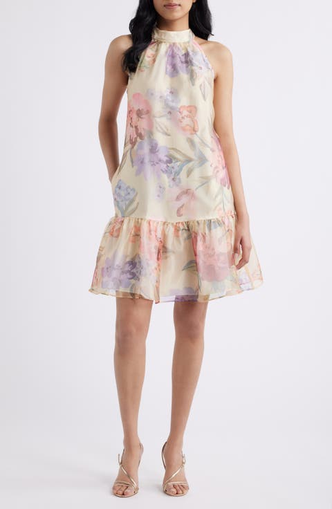 Sleeveless Ruffle Hem Organza Dress