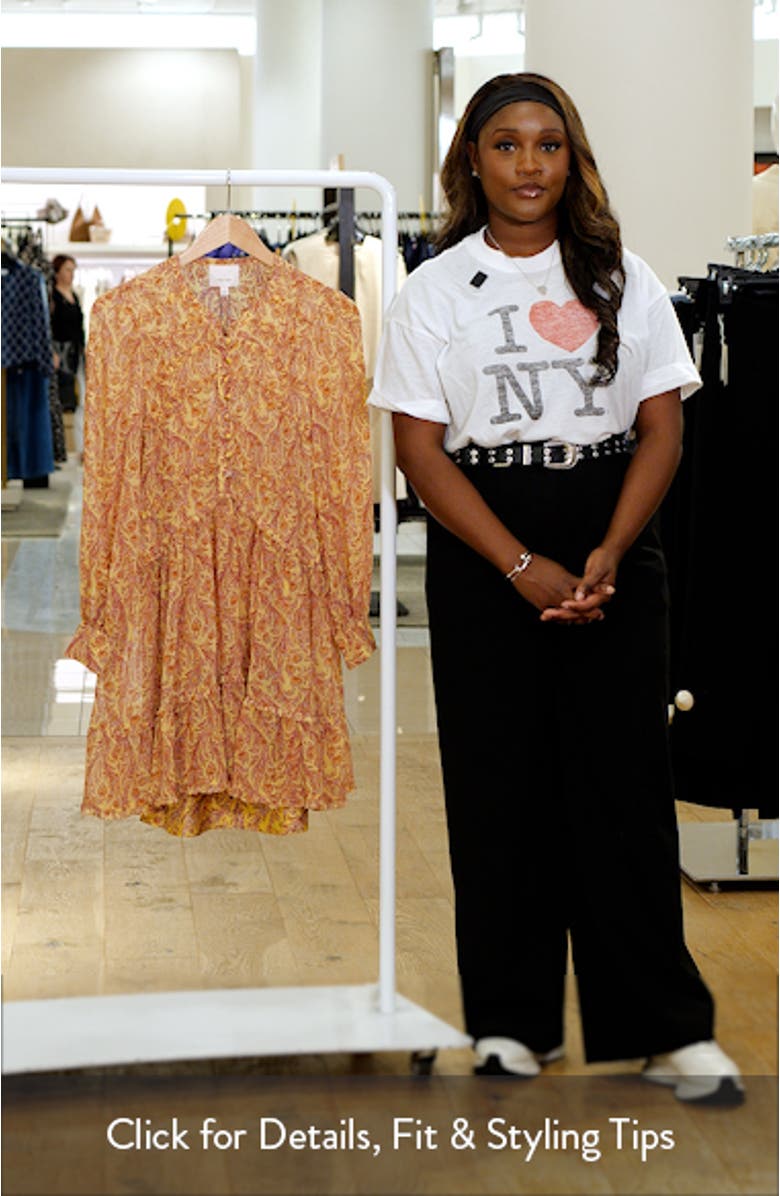 Rivie Charming Paisley Long Sleeve Minidress, sales video thumbnail