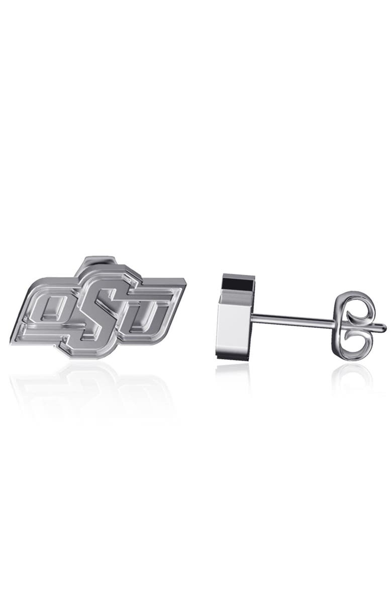 DAYNA DESIGNS Oklahoma State Cowboys Team Logo Silver Post Earrings, Main, color, Silver