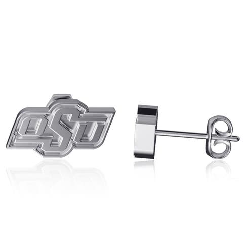 Oklahoma State Cowboys Team Logo Silver Post Earrings
