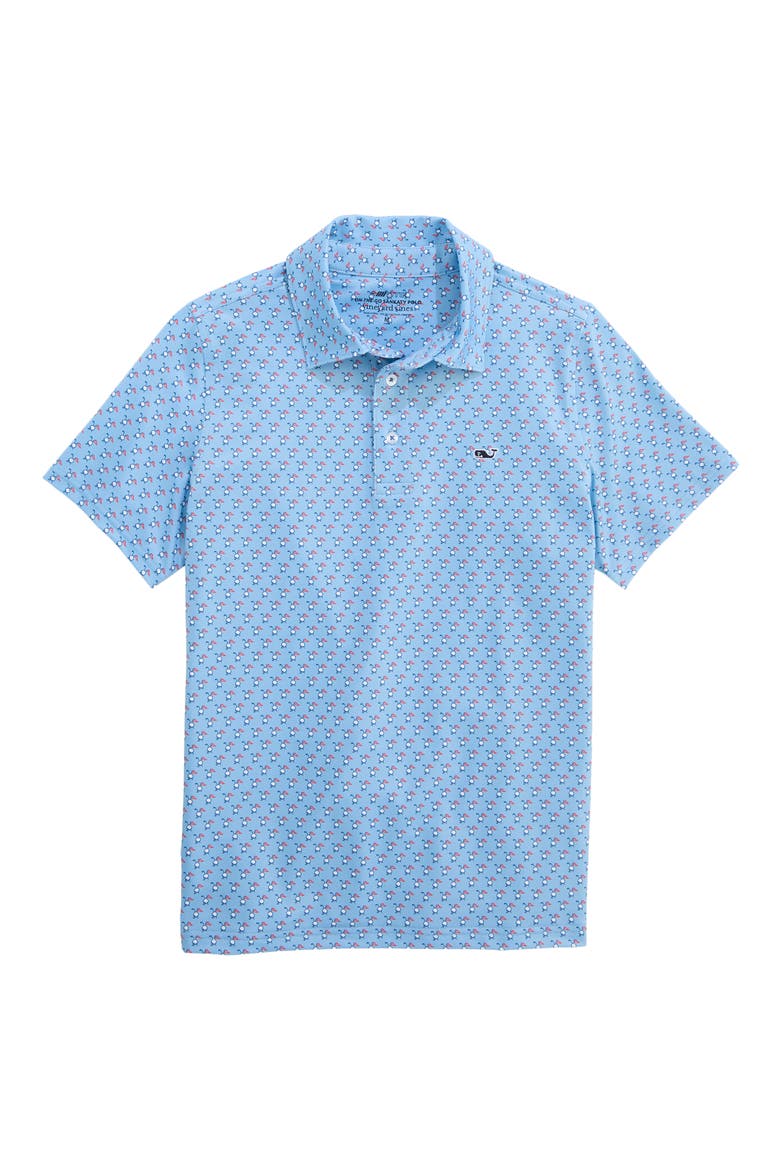 Kids' Print Polo, Main, color, GOLF BALL