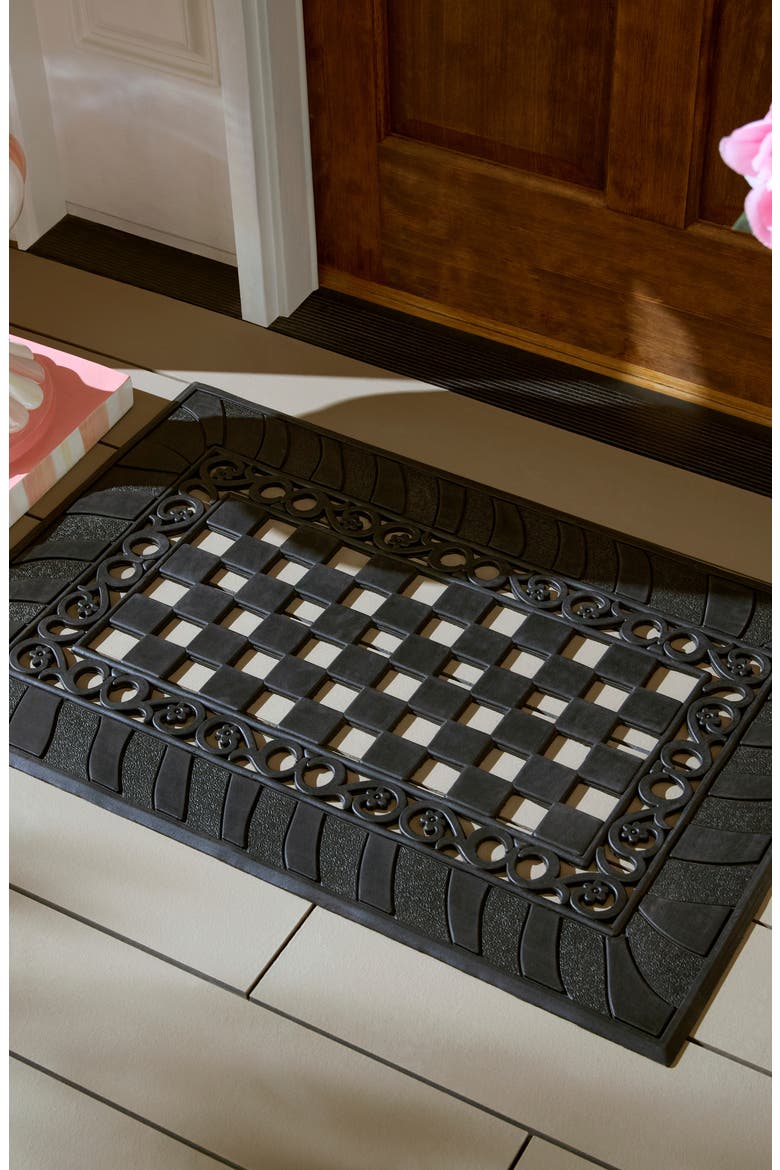 Classic Check Rubber Entrance Mat, Alternate, color, BLACK