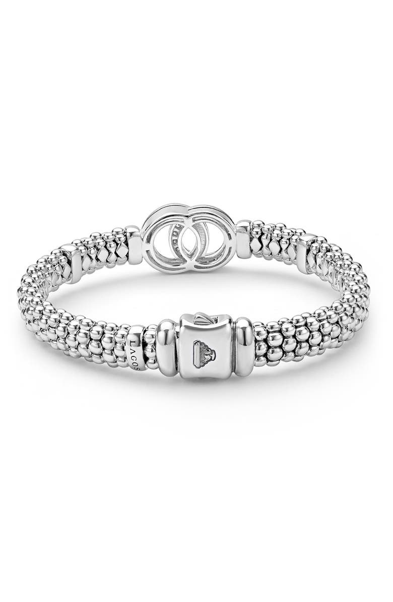 LAGOS Signature Caviar Interlocking Diamond Bracelet, Alternate, color, Silver