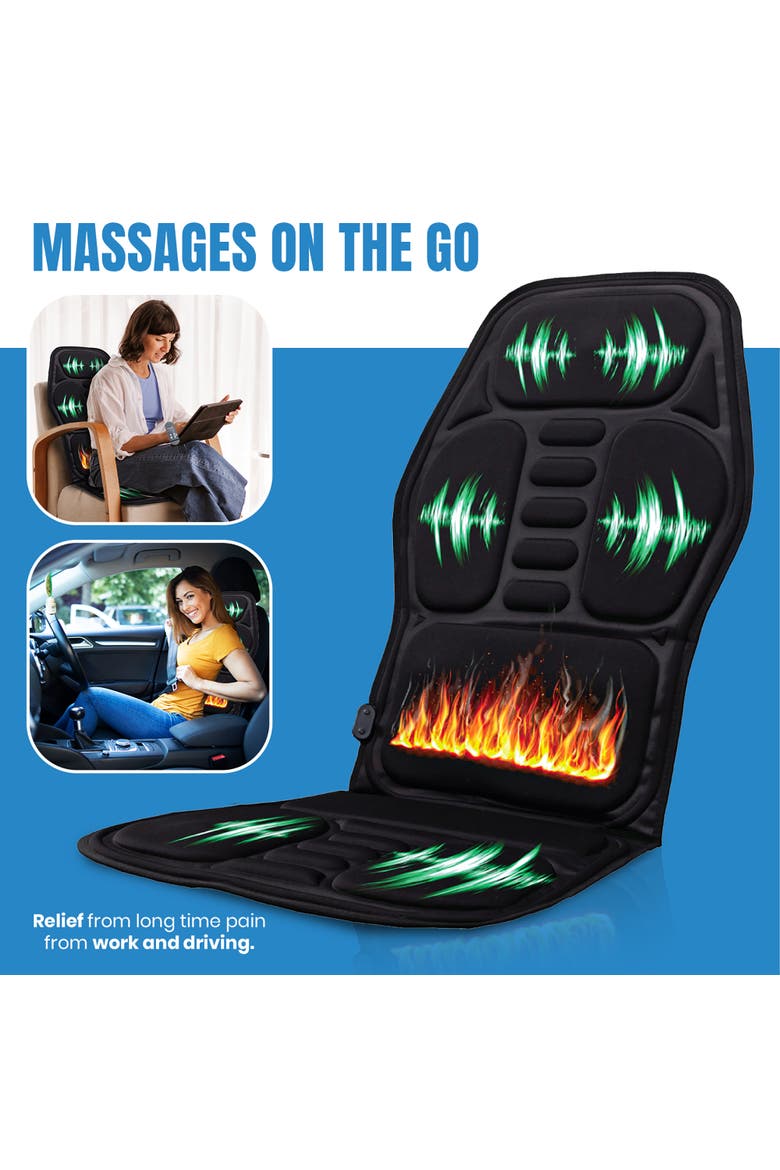 Chair Cushion With Heat and Vibration, Alternate, color, Black