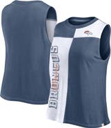 FANATICS Women's Fanatics Branded Navy/White Denver Broncos Script Color Block Tank Top