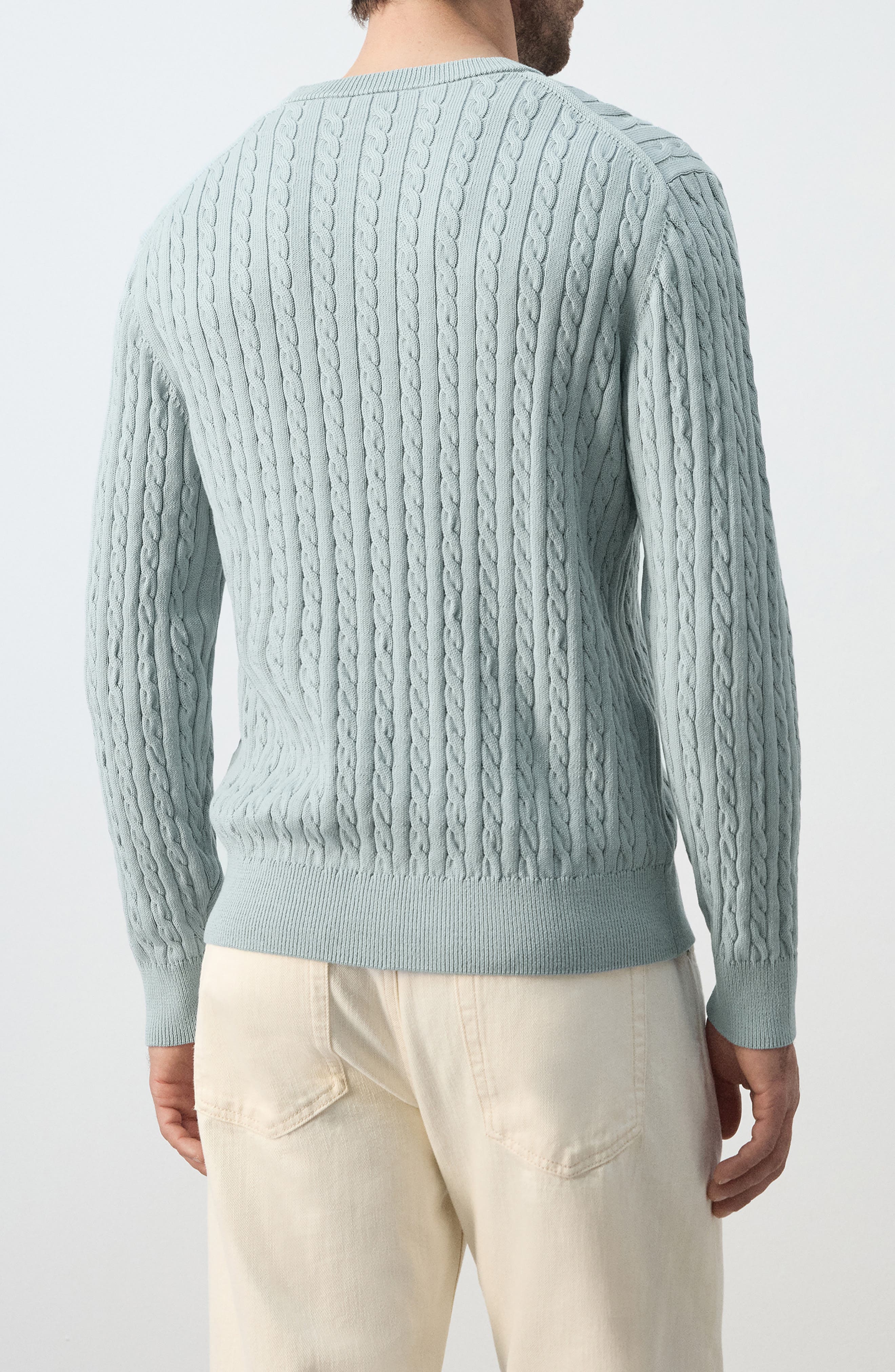 Crewneck Cable Stitch Sweater - image 4