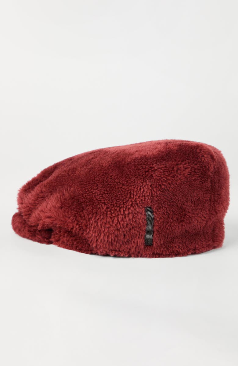 Brunello Cucinelli Merino shearling flat cap, Alternate, color, 