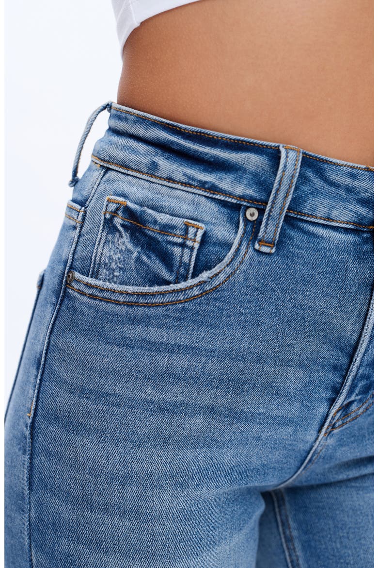 High Waist Ripped Straight Leg Jeans, Alternate, color, CRYSTAL
