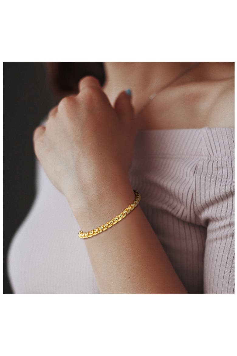 Box Link Chain Bracelet, Alternate, color, GOLD