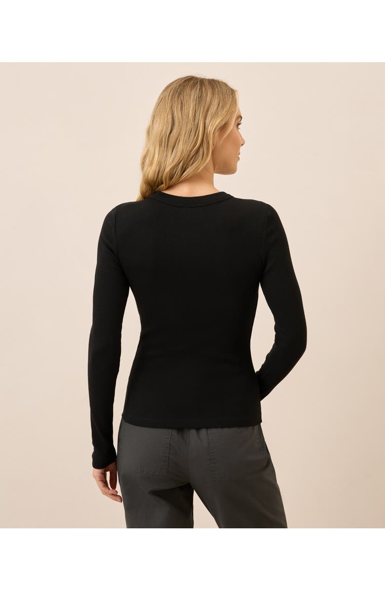 Pact Perfect Rib Long Sleeve Tee, Alternate, color, Black