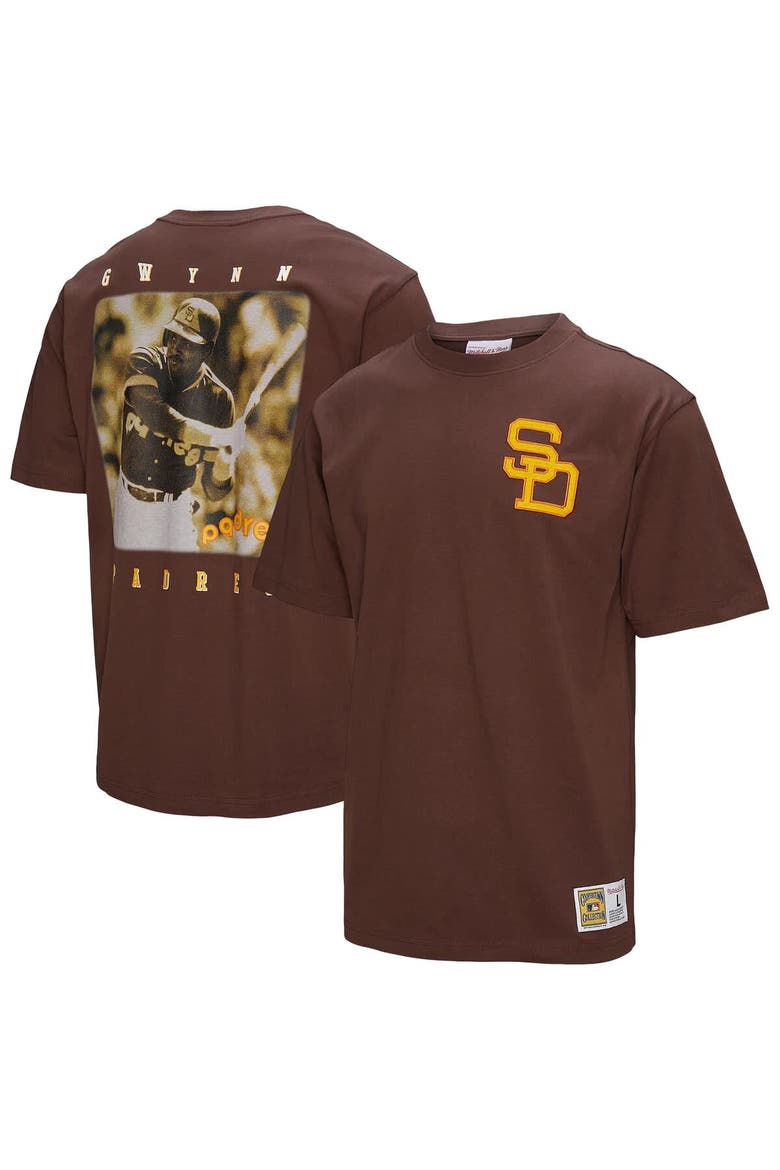 Men's Mitchell & Ness Tony Gwynn Brown San Diego Padres Legends Collection Vintage Logo T-Shirt, Alternate, color, Brown