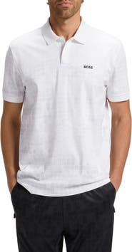 BOSS Grid Print Cotton Polo