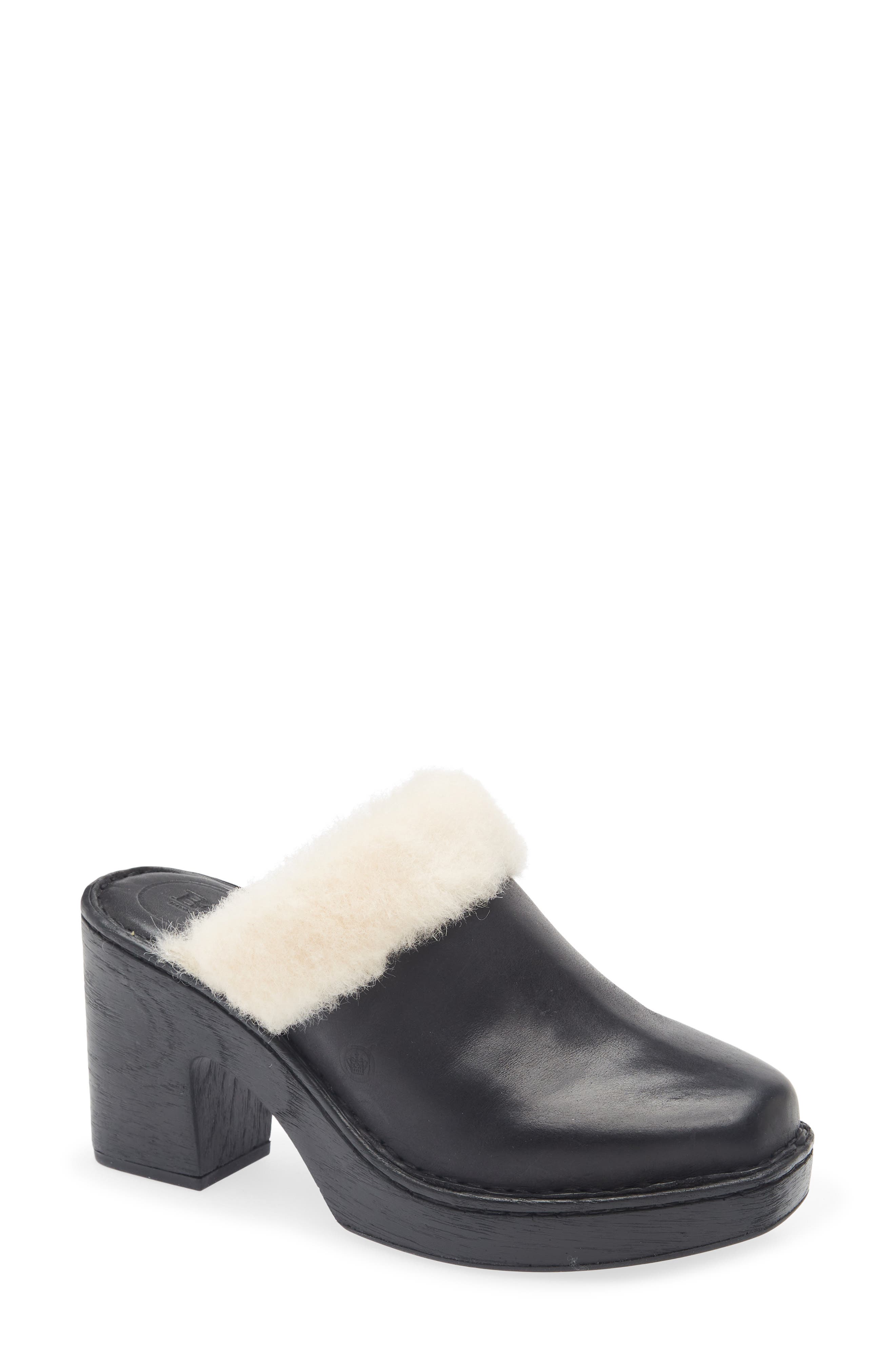 Børn Hope Genuine Shearling Trim Clog