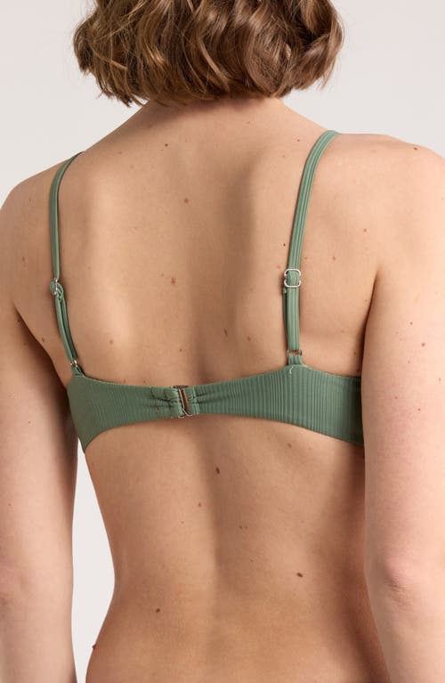 Dippin Daisys Zen Knotted Bikini Top In Avocado Rib